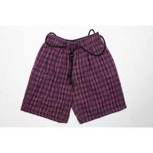 Vintage 80s 90s Skidz Adult OSFA Faded Skateboard Skateboarding Shorts Plaid USA